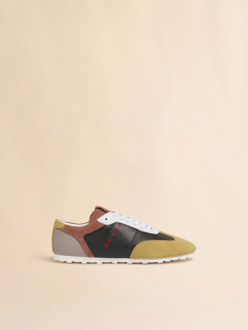 ブラック レザー＆スエードスニーカー - スニーカー - Image 1