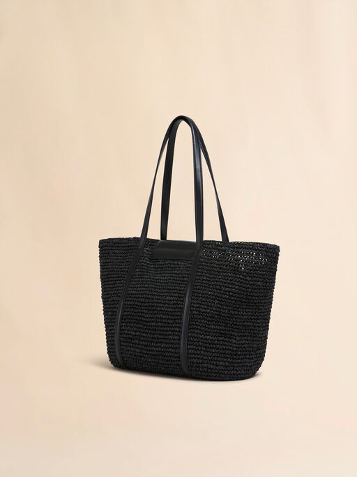 Medium black raffia-effect Trunkaroo beach bag - Shopping Bags