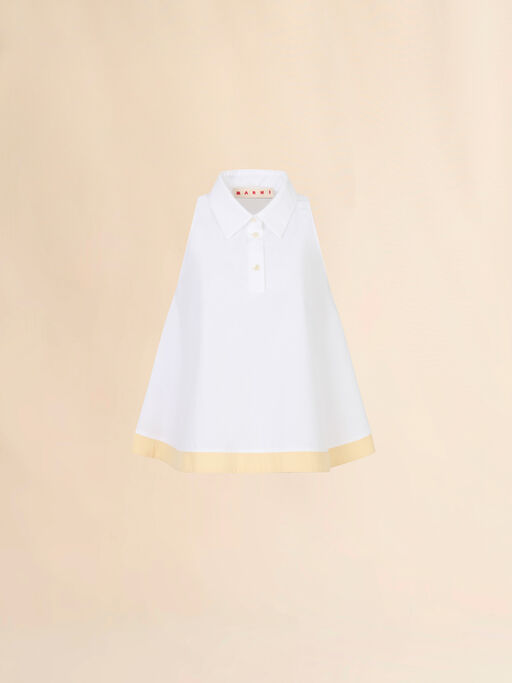 White organic poplin polo top - Shirts