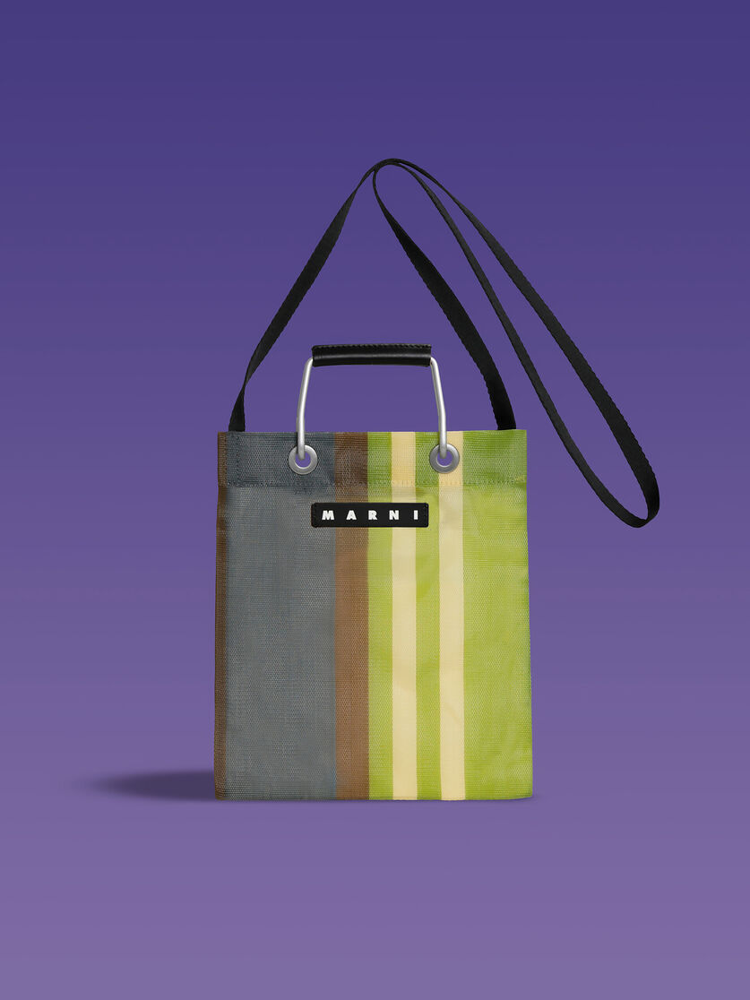 グリーンブルー(ターコイズ) MARNI MARKET STRIPE MINI SHOULDER BAG - ハンドバッグ - Image 1