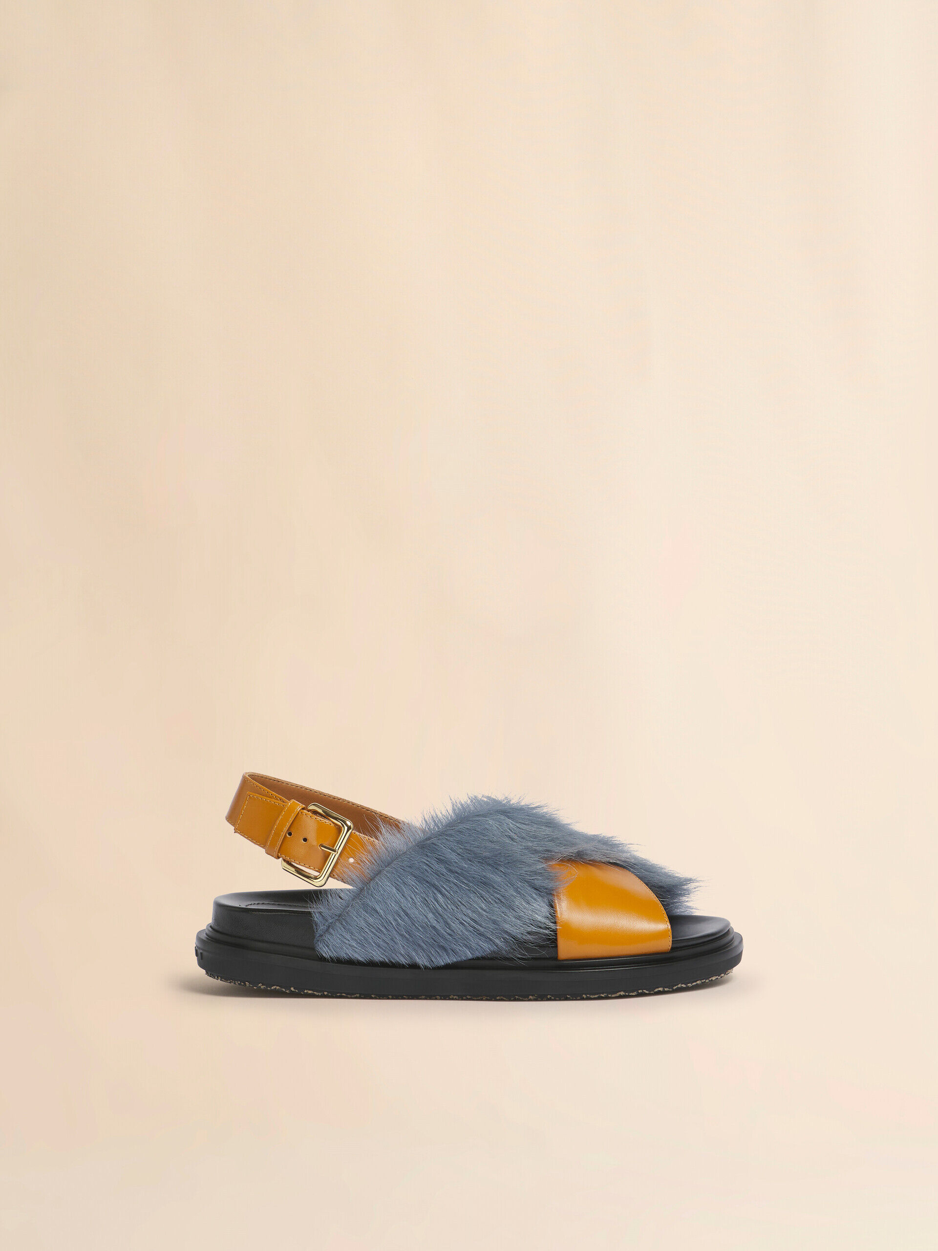 レディース フスベットサンダル、ファースライド | Marni