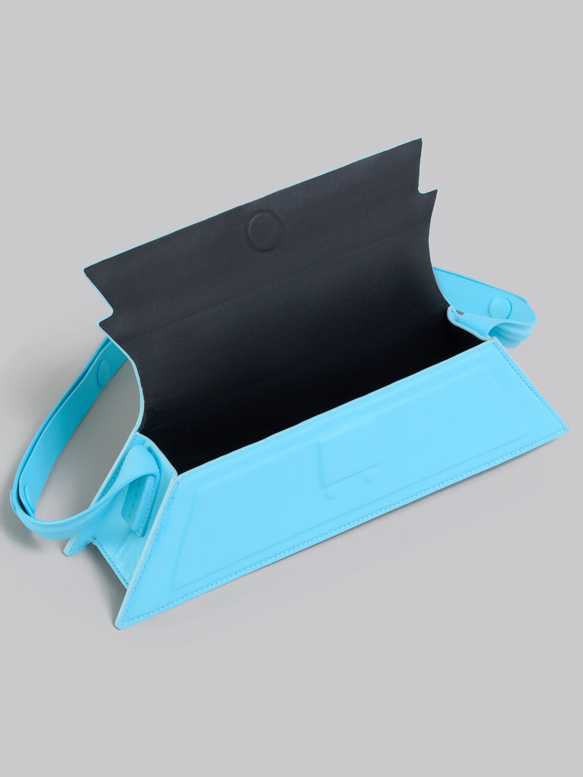 Mini Trunkoise bag in smooth light blue leather - Shoulder Bag - Image 3