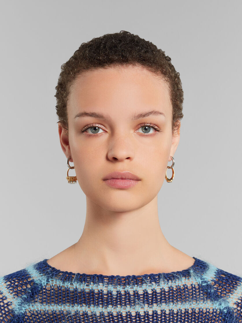 Hoop earrings with mismatched rings - Earrings - Image 2