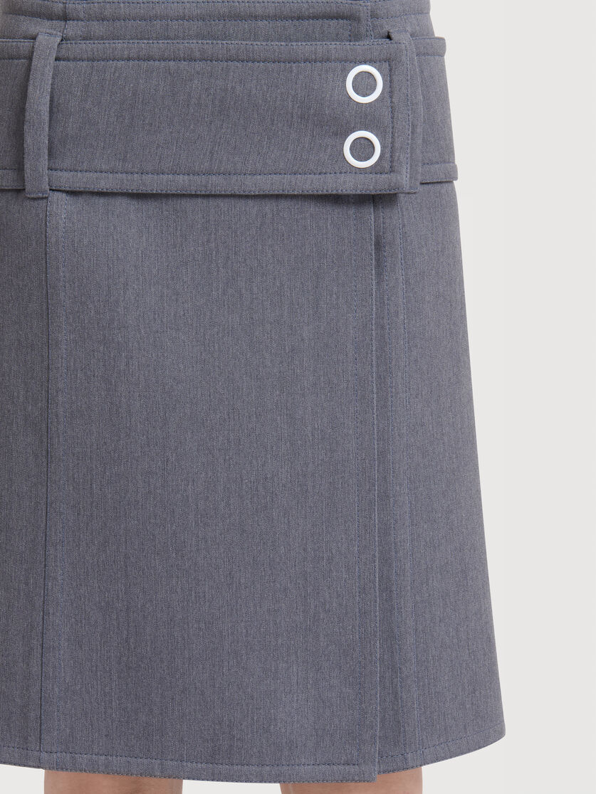 Grey wool wrap skirt with wide belt, Image 5