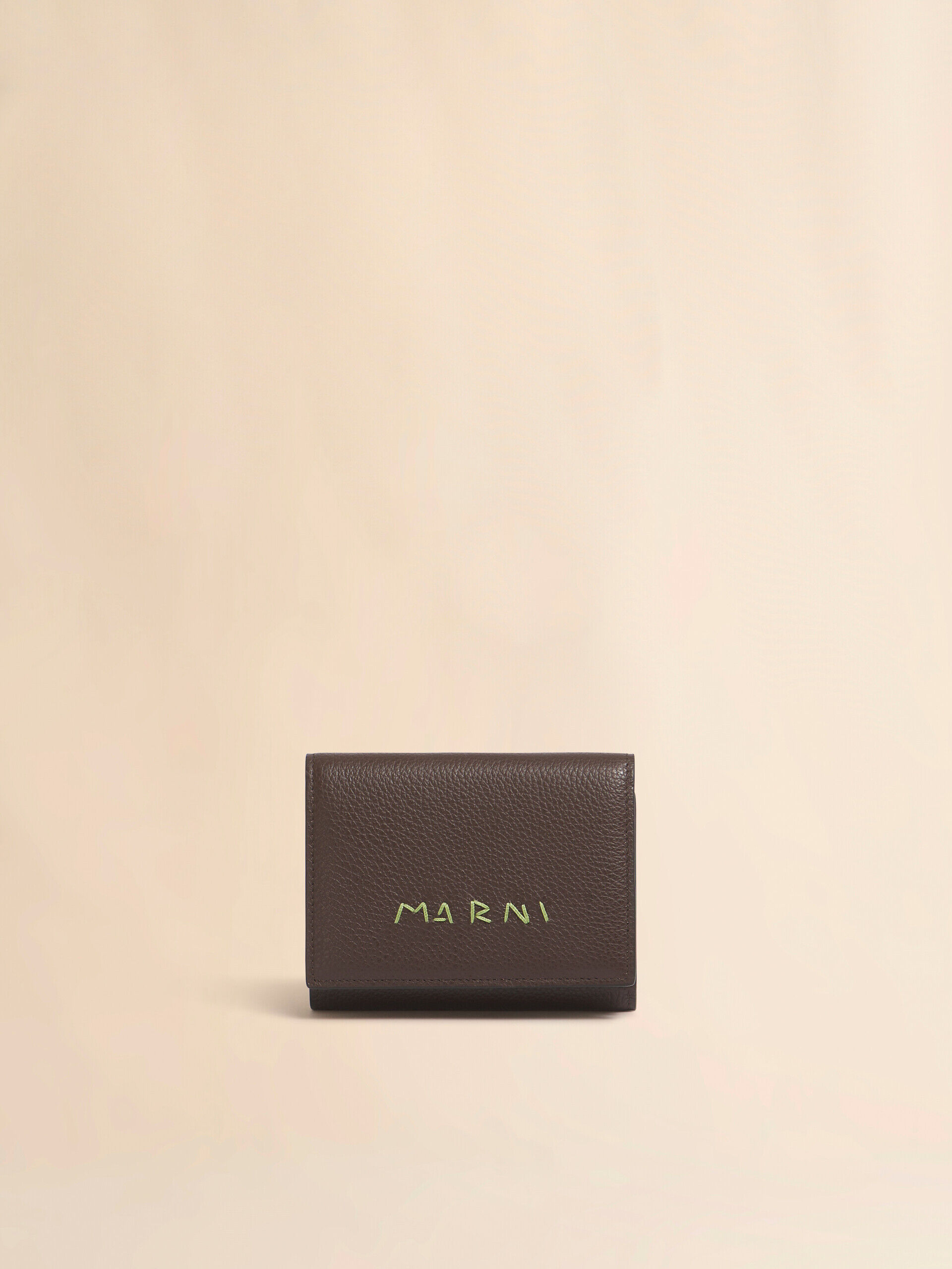 【週末特価】【箱付き未使用】MARNI★財布★国内正規品★ベージュ×ブラック マルニ 財布 MARNI 二つ折り財布 ブラック コンパクト ミニ財布