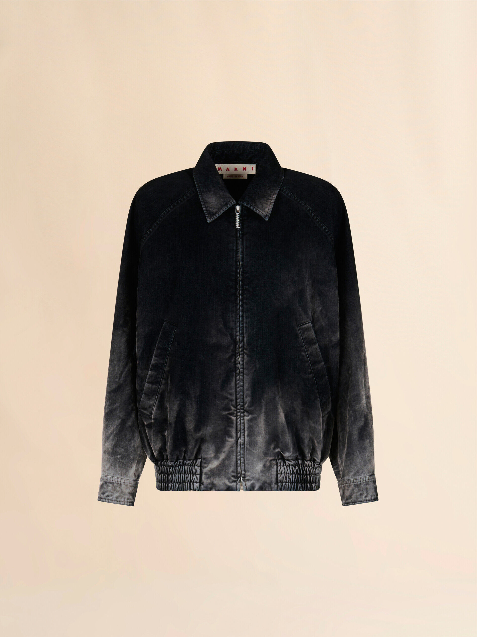 ブラック フロッキー加工デニムボンバージャケット | Marni