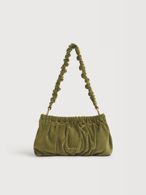 Green suede Ruffles clutch bag - Shoulder Bag