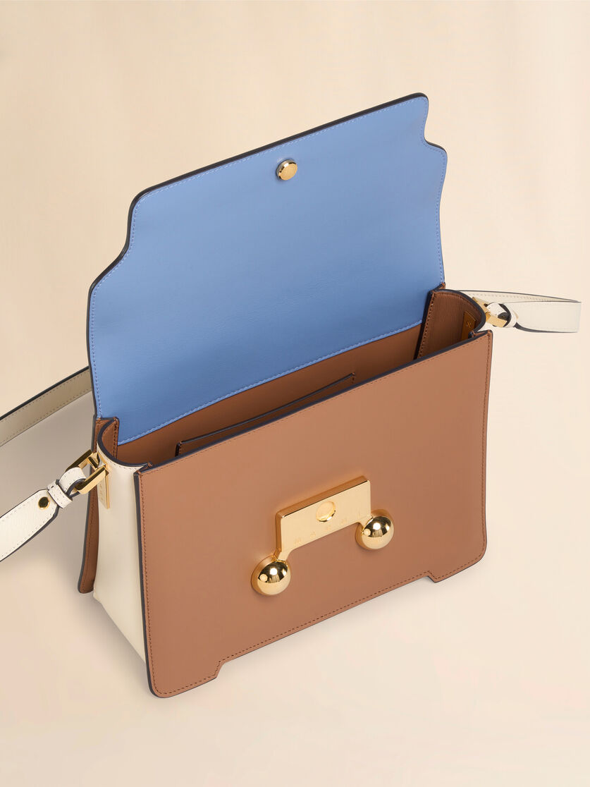 Blue, beige e light blue leather Trunkaroo medium shoulder Bag - Shoulder Bags - Image 3