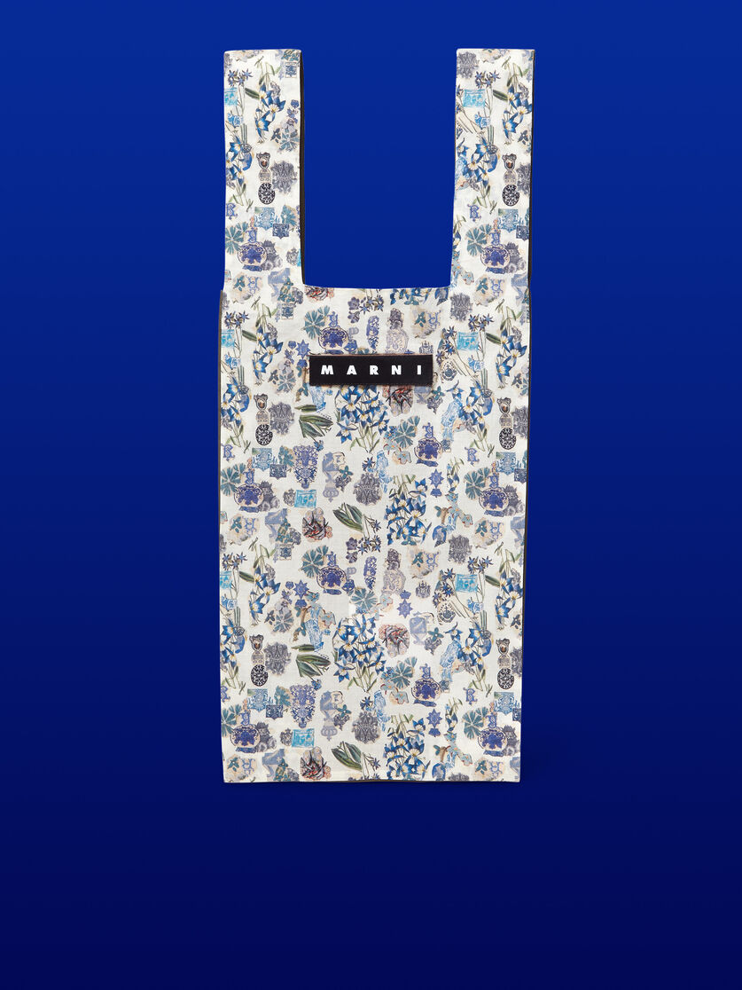 MARNI MARKET cotton shopping bag wit botanic print - Shopping Bags - Image 1