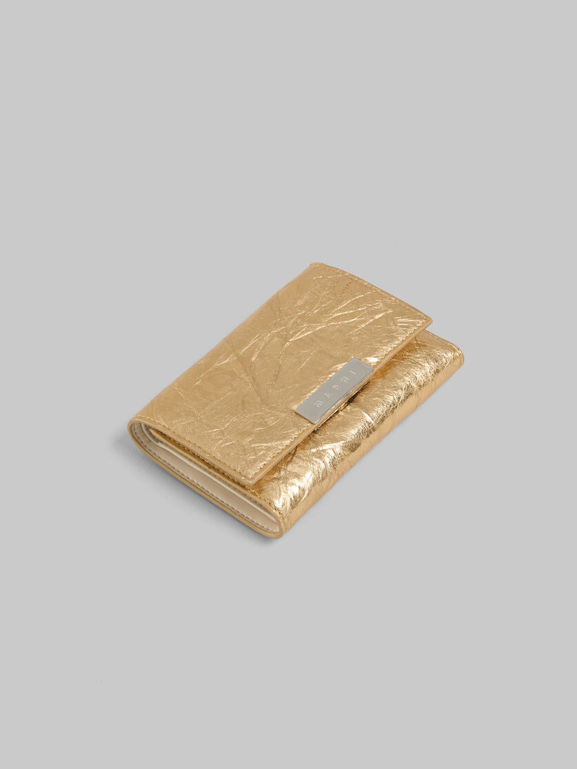 Portafoglio Prisma tri-fold in pelle color argento - Portafogli - Image 5