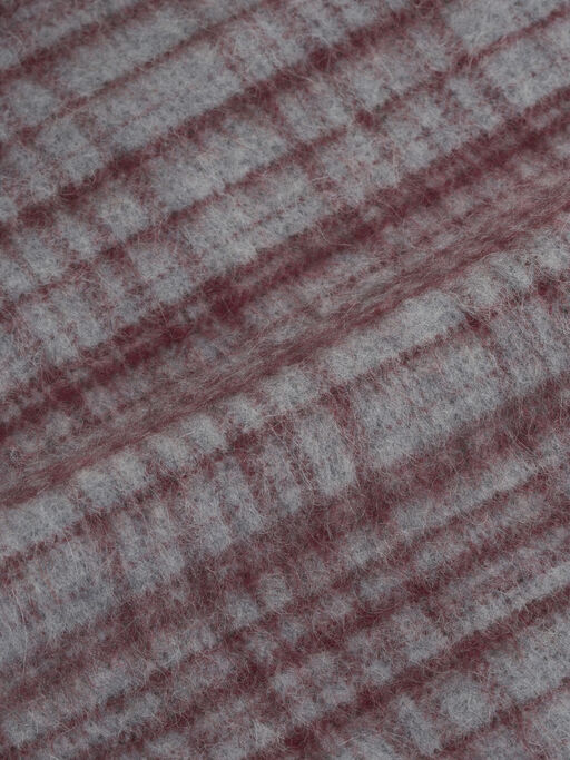 Red checked wool-mohair scarf - Scarves