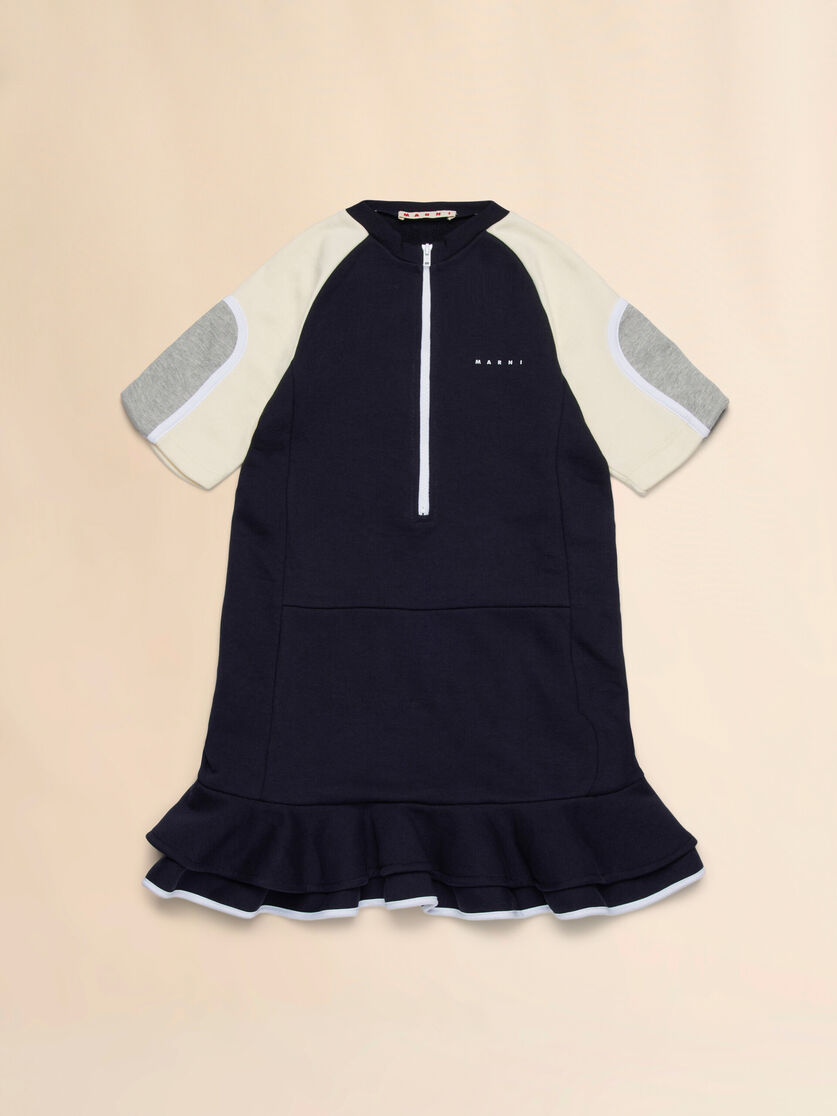Minivestido de felpa con detalles colorblock - Vestidos - Image 1
