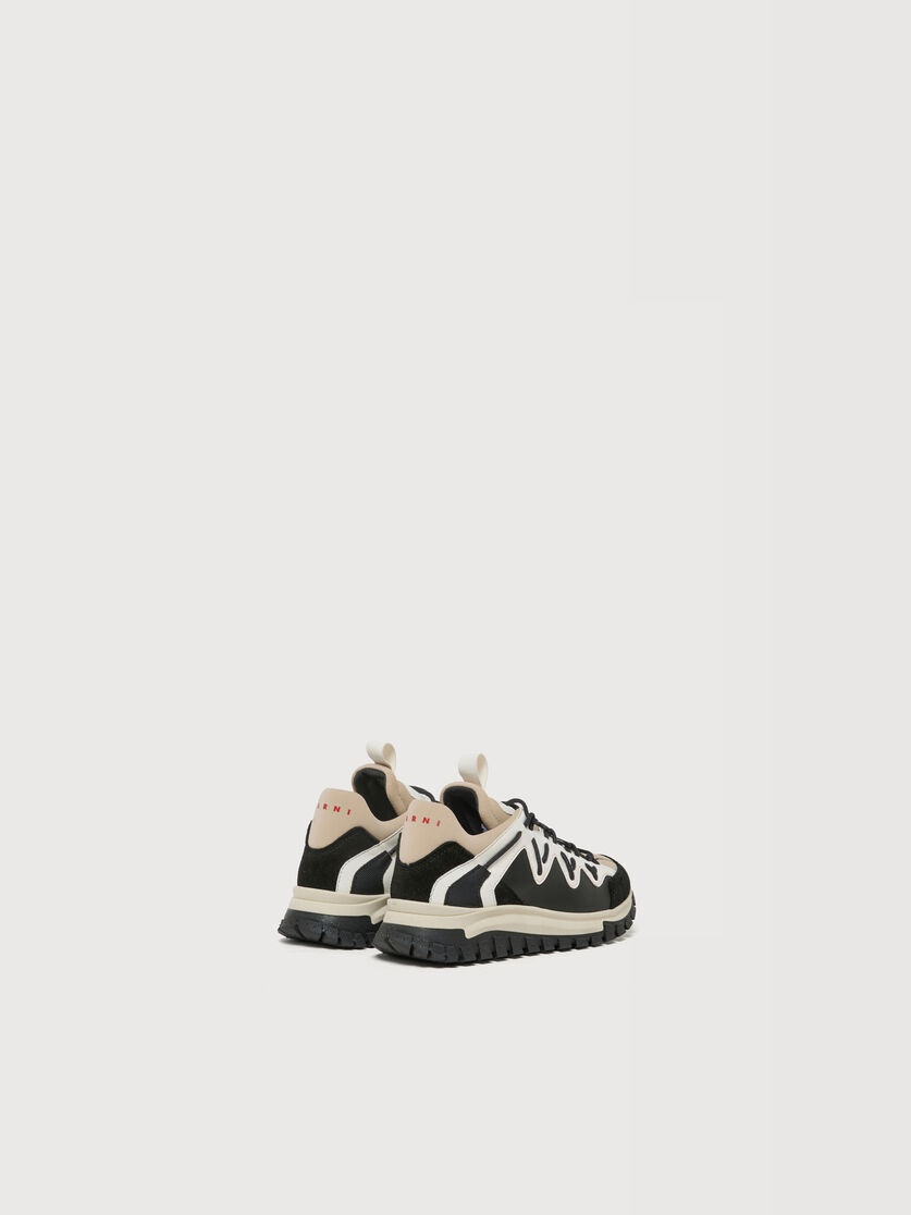Black sneakers in leather and technical fabric, Image 3