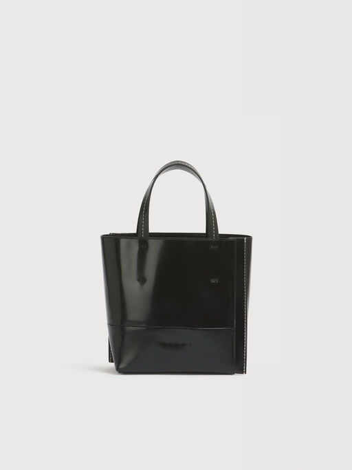 ブラックレザー スモール Museo Edgeバッグ - ショッピングバッグ