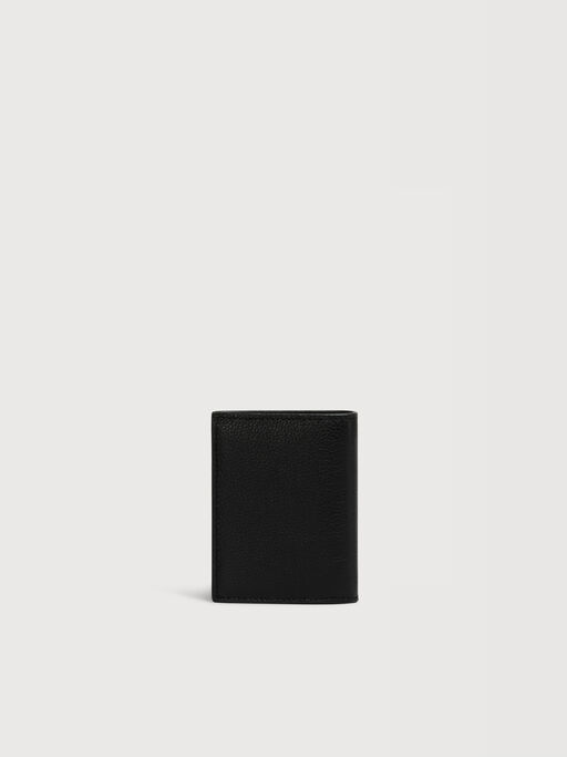 Black leather bifold wallet with Marni Mending embroidery - Wallets
