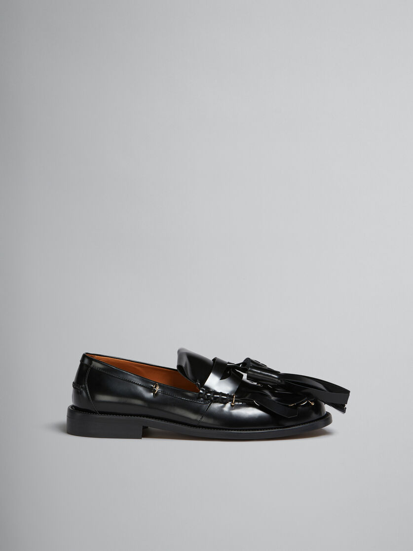 Black leather Bambi loafer with maxi tassels - Mocassin - Image 1