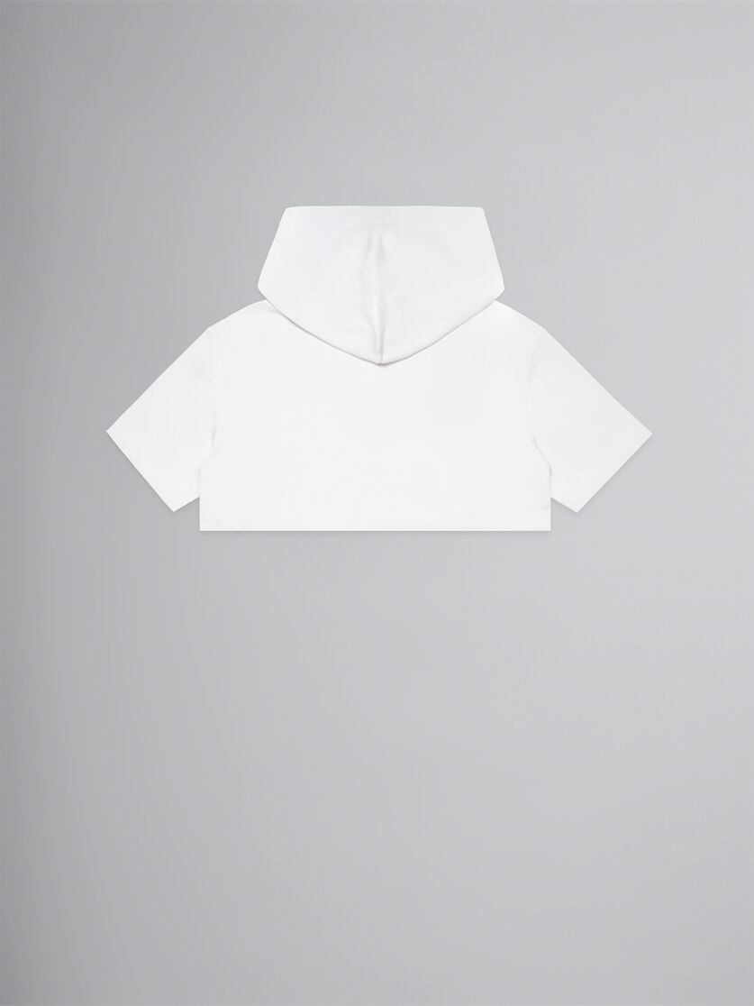 White cropped sweatshirt with logo - Sweaters - Image 2