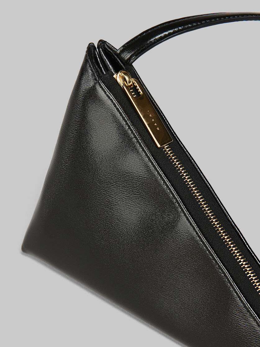 Black leather Prisma triangle crossbody bag - Shoulder Bag - Image 4