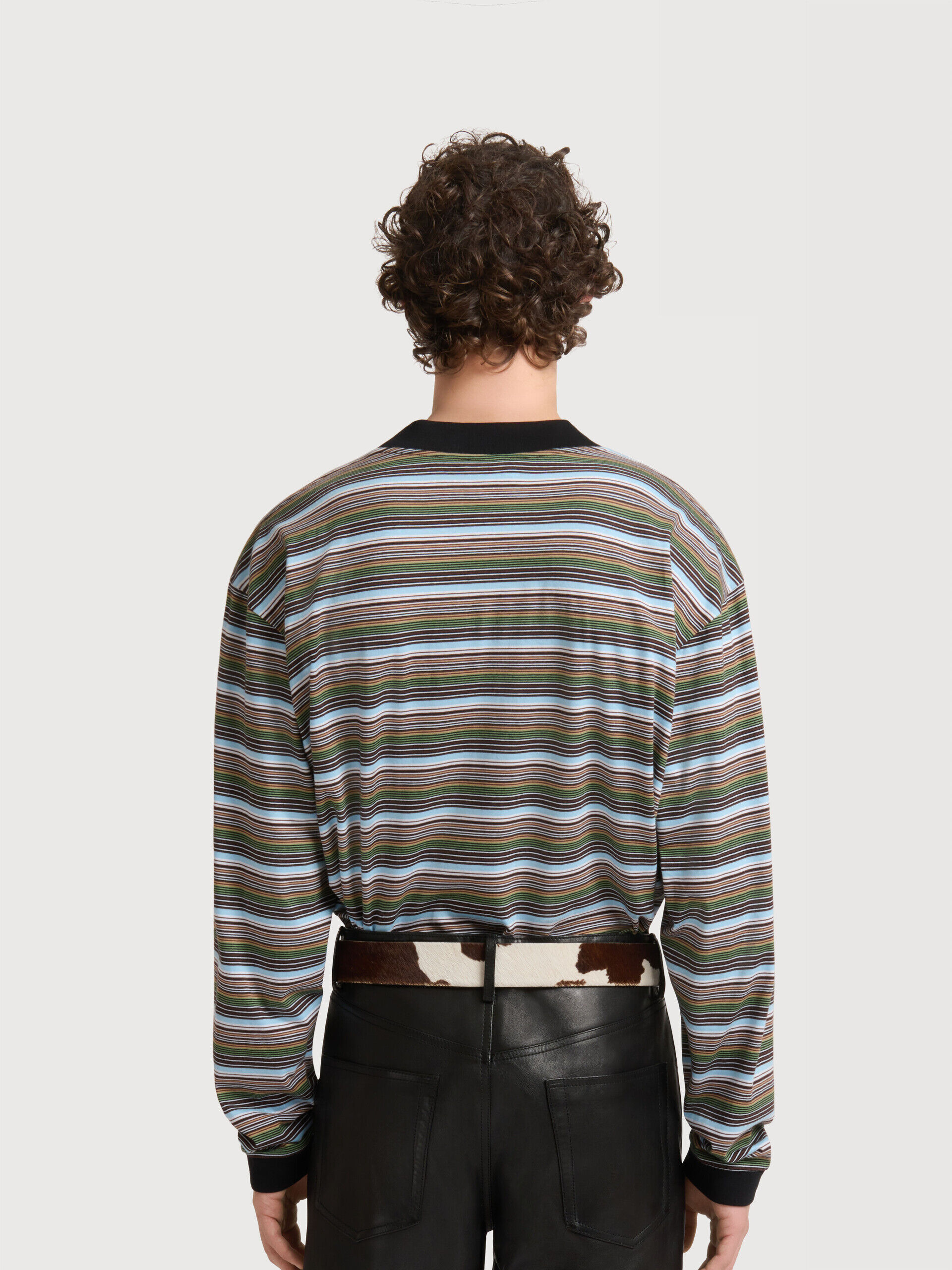 マルチカラー ストライプ コットン 長袖Tシャツ | Marni