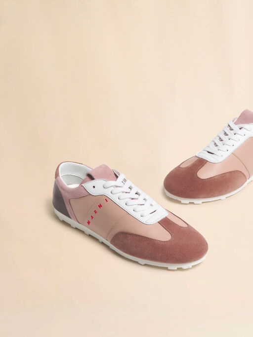 Pink leather and suede sneaker - Sneakers