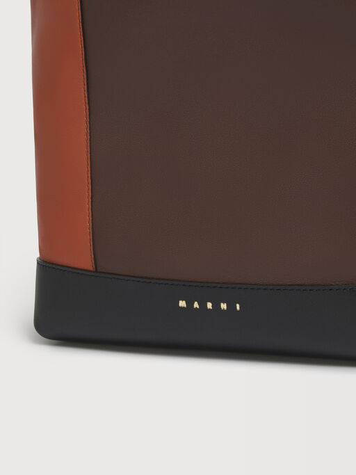 Light brown, dark brown and black leather Pod 2.0 bag - Shoulder Bags