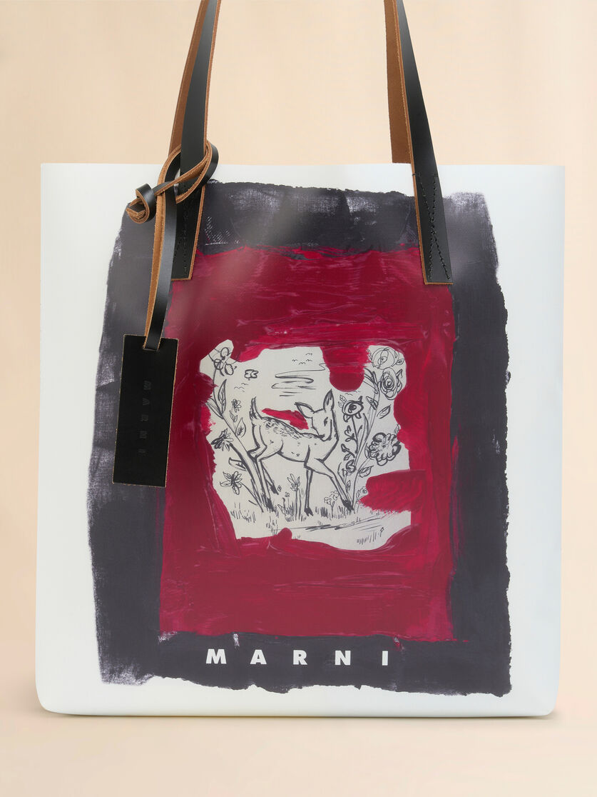 White and black Tribeca tote with Fawn print - Shopping Bags - Image 5