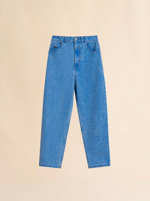 Jeans carrot in denim biologico blu - Pantaloni