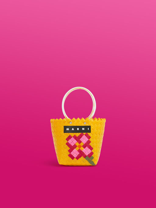 レモン MARNI MARKET TAHA FLOWERS BAG - ショッピングバッグ