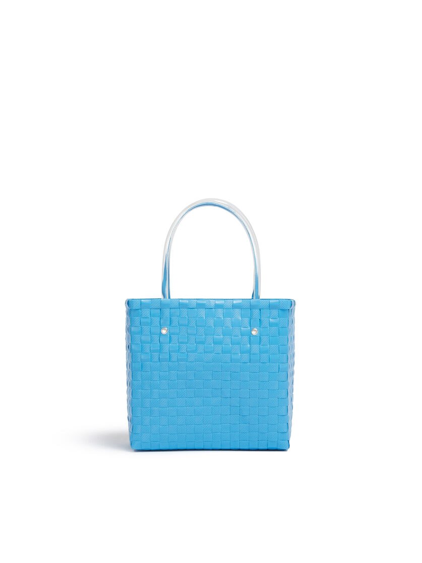 Borsa MARNI MARKET ANIMAL BASKET in intrecciato azzurro - Borse shopping - Image 3