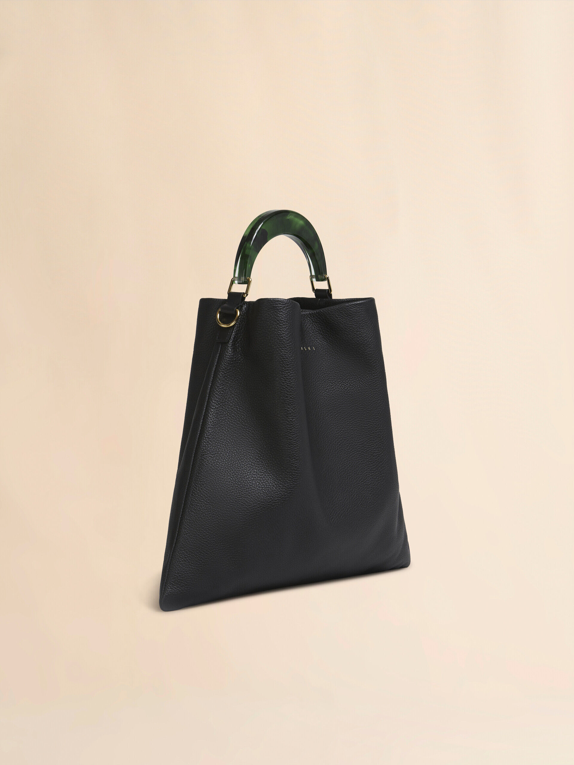 ブラック ミニ Venice バッグ Venice Medium Bag in black leather | Marni