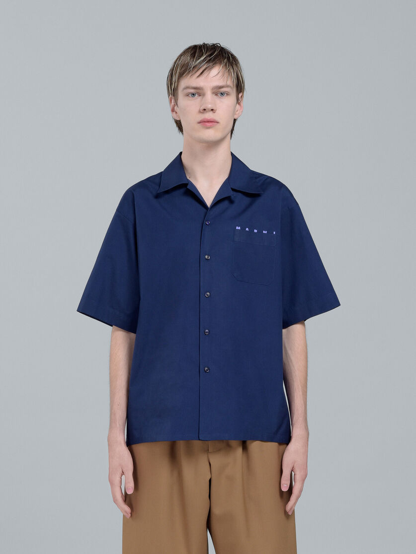 ブルー ポプリン ロゴ ボーリングシャツ - シャツ - Image 2