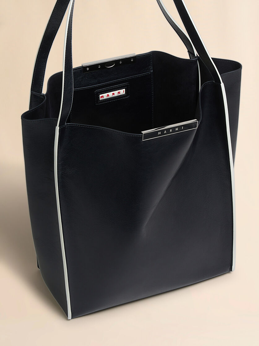 Black leather Cresta N/S tote bag - Shopping Bags - Image 4