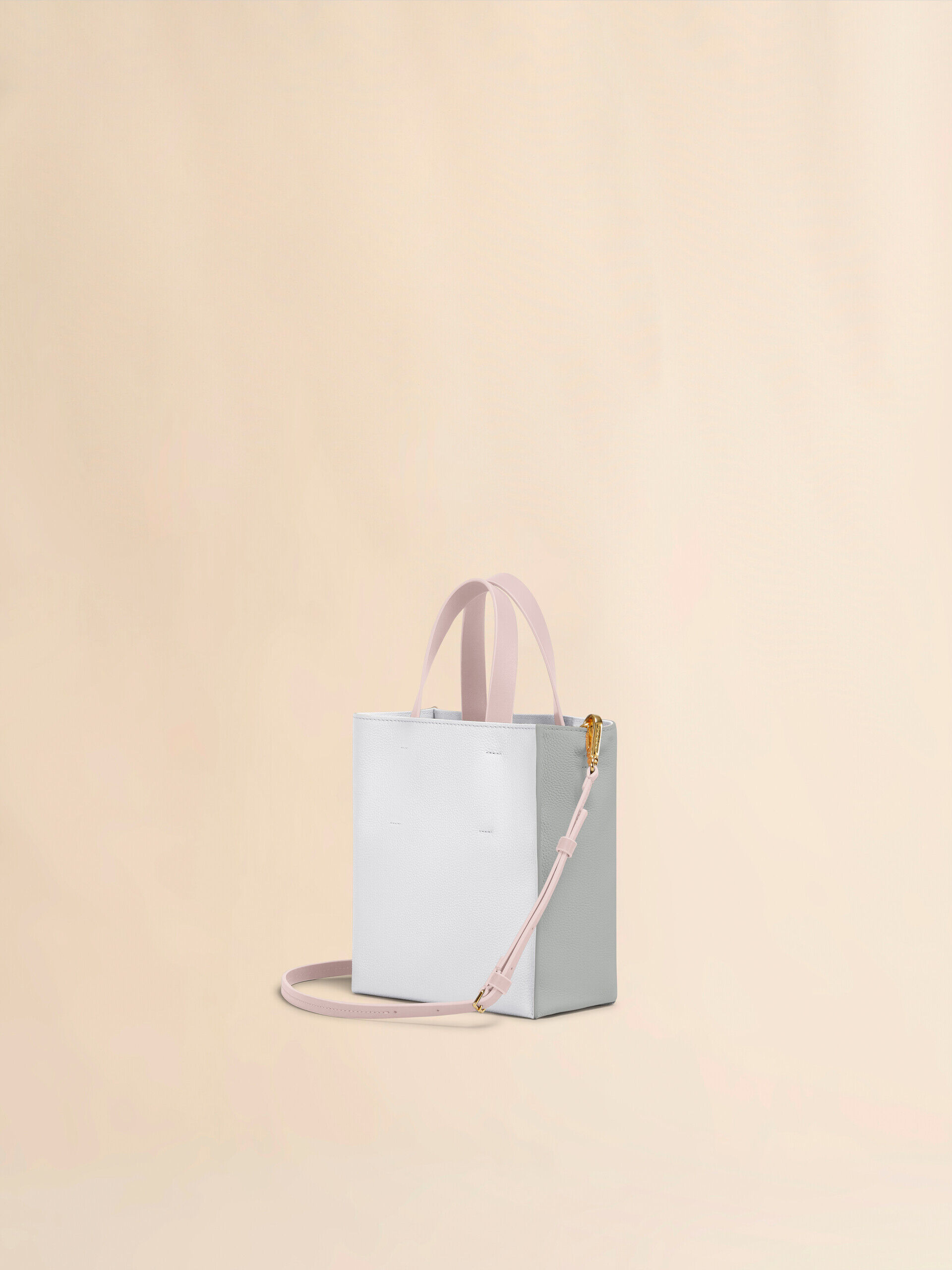 MARNI レザー製 Museo ミニバッグ ホワイト、ブラウン、ライトブルー レザー製 Museo Softミニ