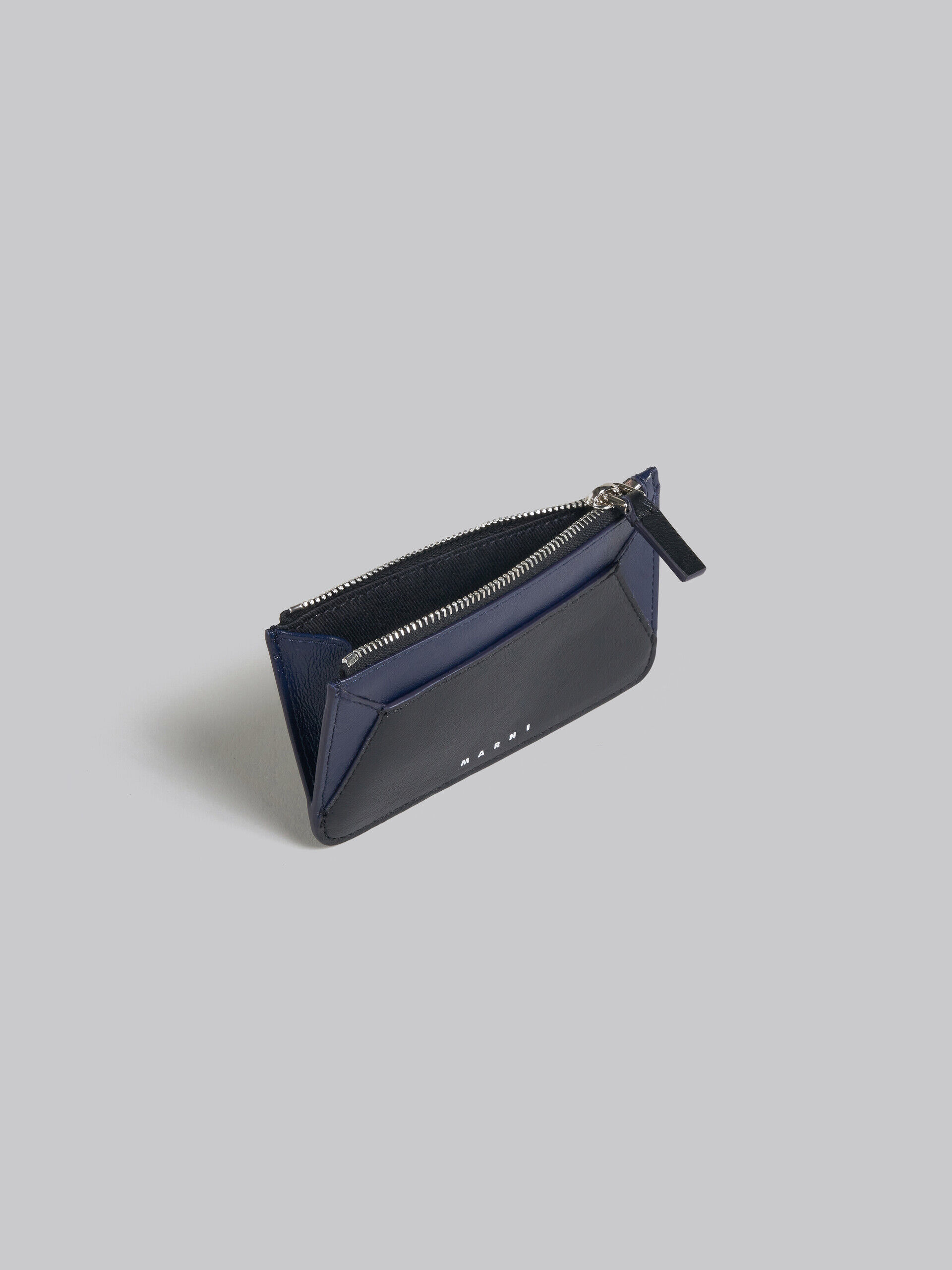Navy blue and black leather card case | Marni