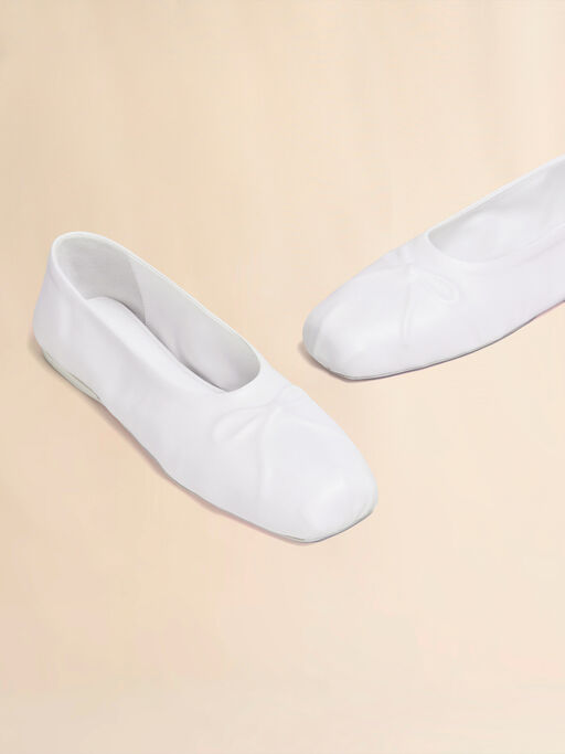 White nappa leather seamless Little Bow ballet flat - Ballet Shoes
