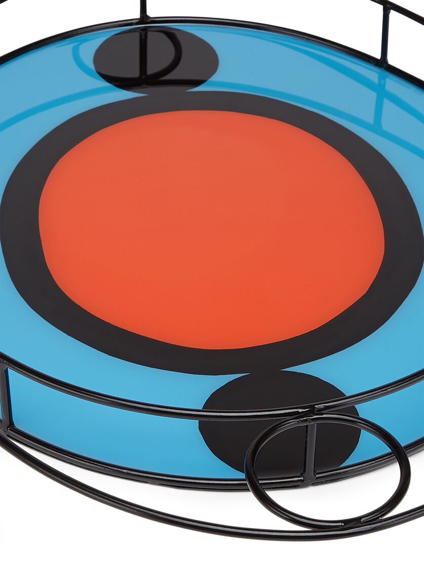 Vassoio ovale MARNI MARKET in ferro e resina blu nero e rosso - Accessori - Image 3