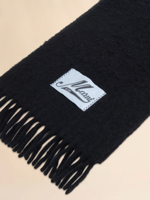 Black alpaca scarf - Scarves