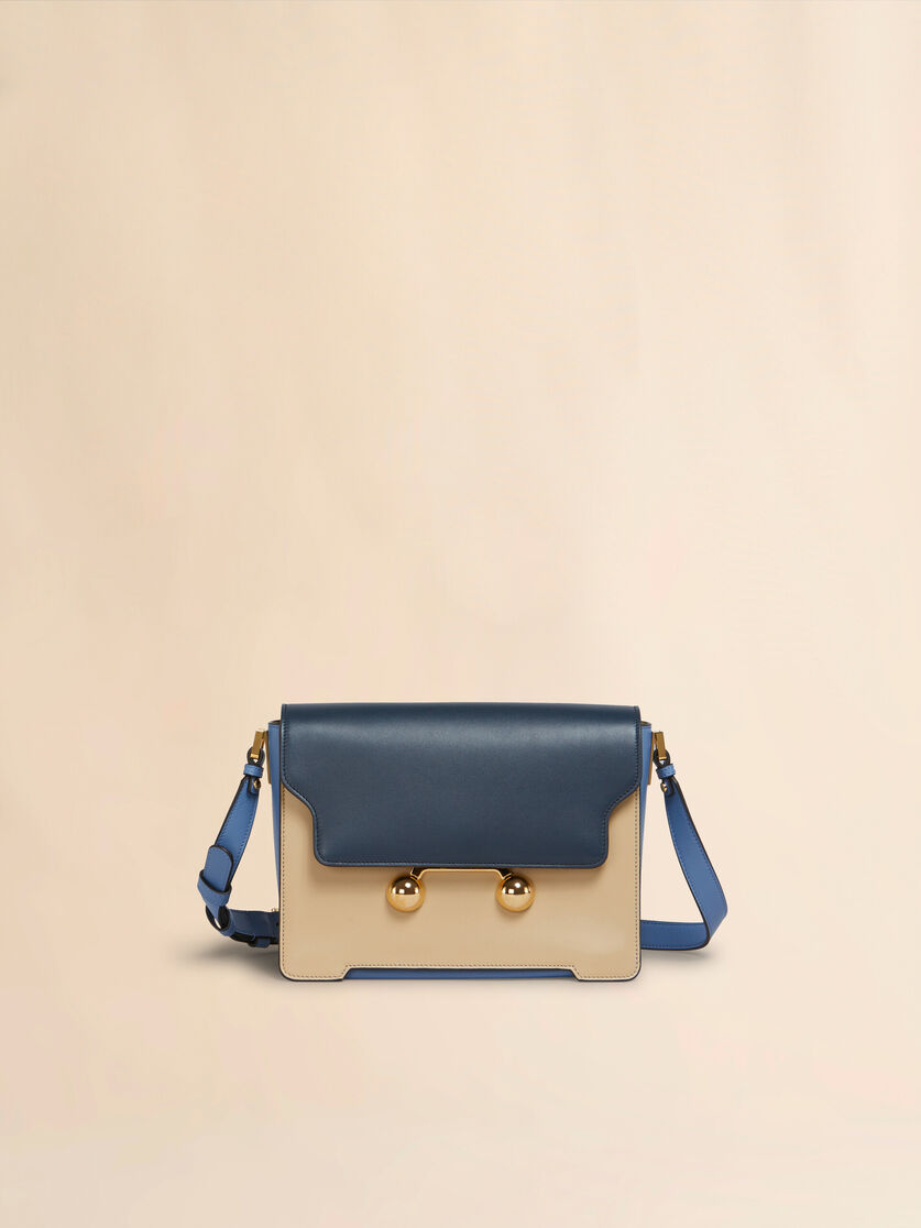Blue, beige e light blue leather Trunkaroo medium shoulder Bag - Shoulder Bags - Image 1