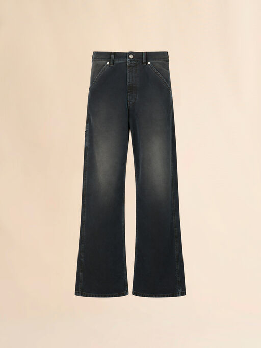 Black canvas trousers with Marni flag patch - Pants