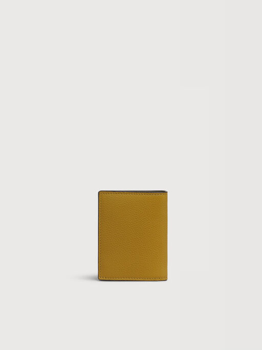 Mustard leather bifold wallet with Marni Mending embroidery - Wallets