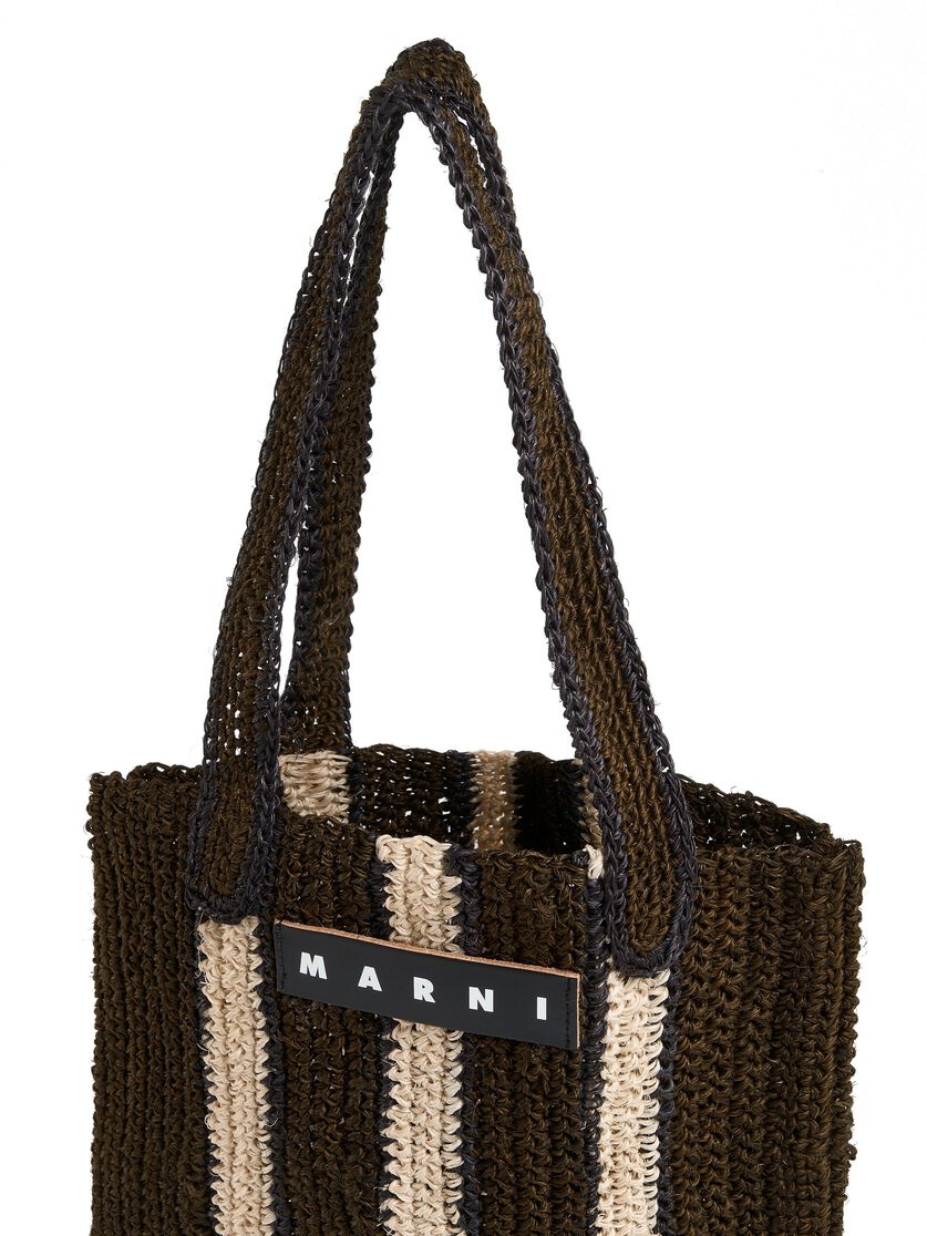 ブルー&ピンクストライプ MARNI MARKET FIQUE クロシェバッグ - ショッピングバッグ - Image 4