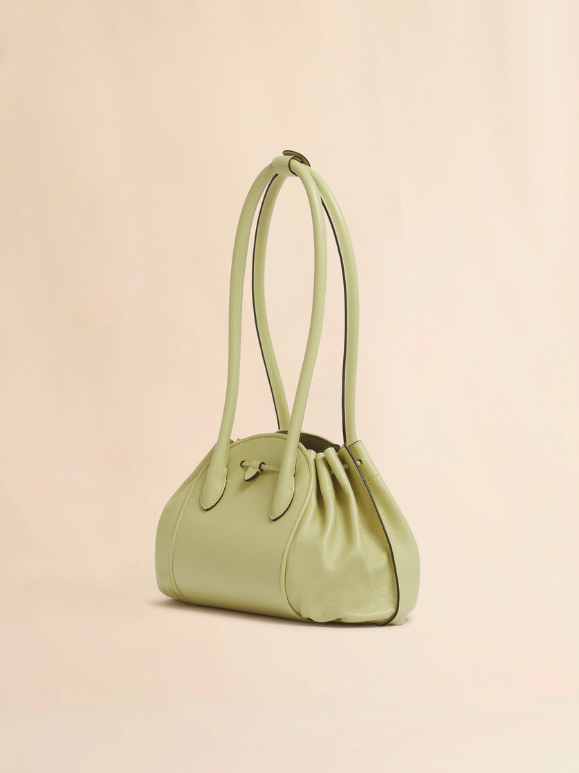 Black leather Tulipea Shoulder shopper - Shopping Bags - Image 3