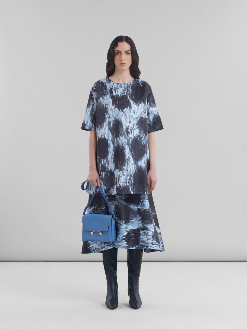 Blaue mittelgroße Trunkaroo Schultertasche aus Leder | Marni 