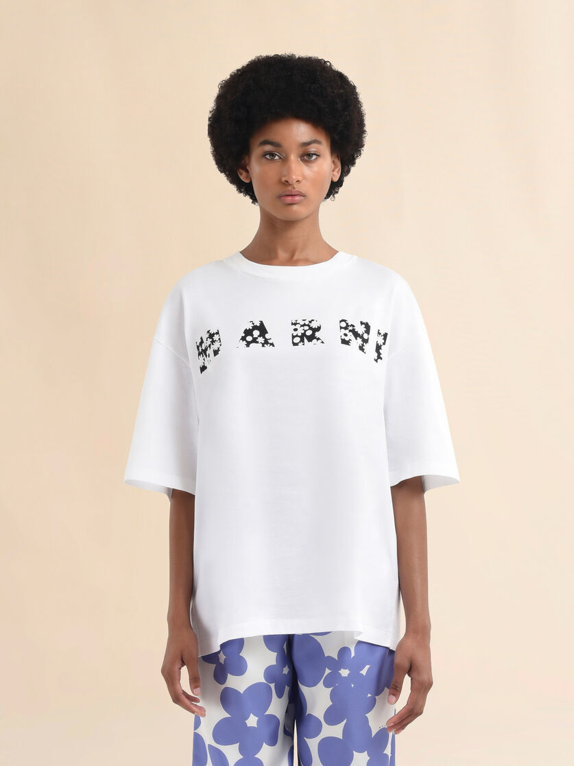 T-shirt with indigo Pop Fields Marni logo - T-shirts - Image 2