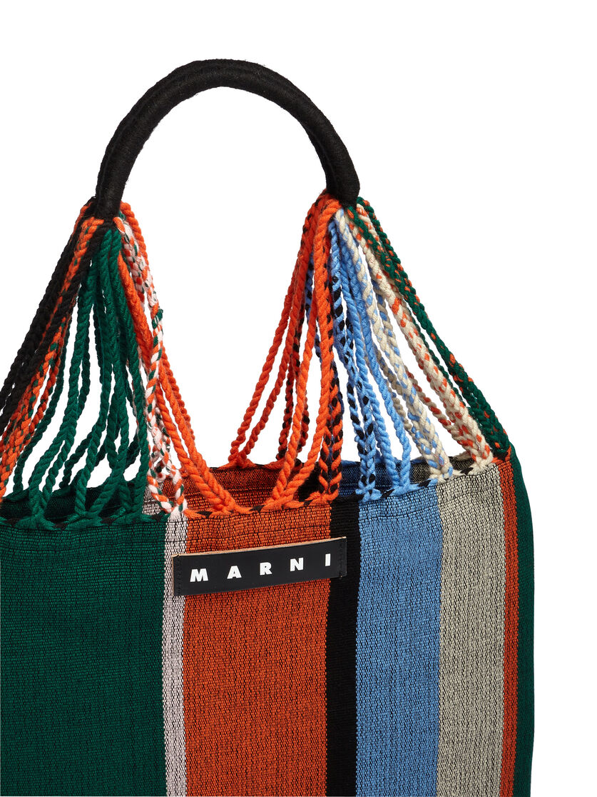 MARNI MARKET shopping bag in polyester with hammock-like handle grey turquoise and red - Bags - Image 4