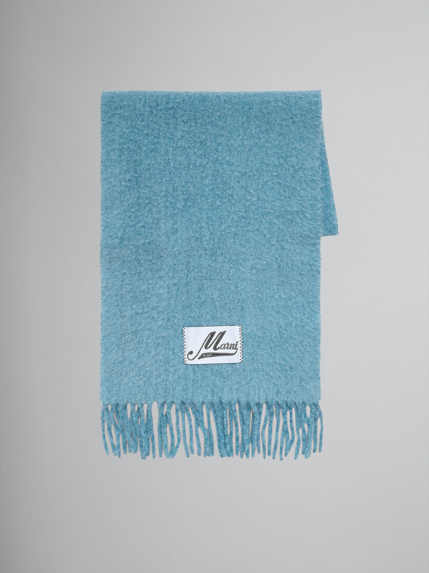 Sky blue brushed wool scarf - Scarves - Image 1