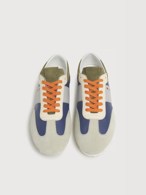 Blue leather and multicolour suede Softy Soccer sneaker - Sneakers
