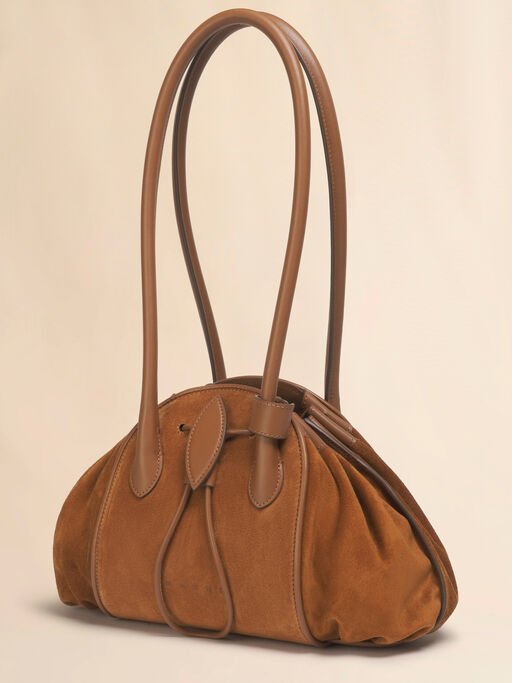 Brown Suede Tulipea Shoulder bag - Shopping Bags