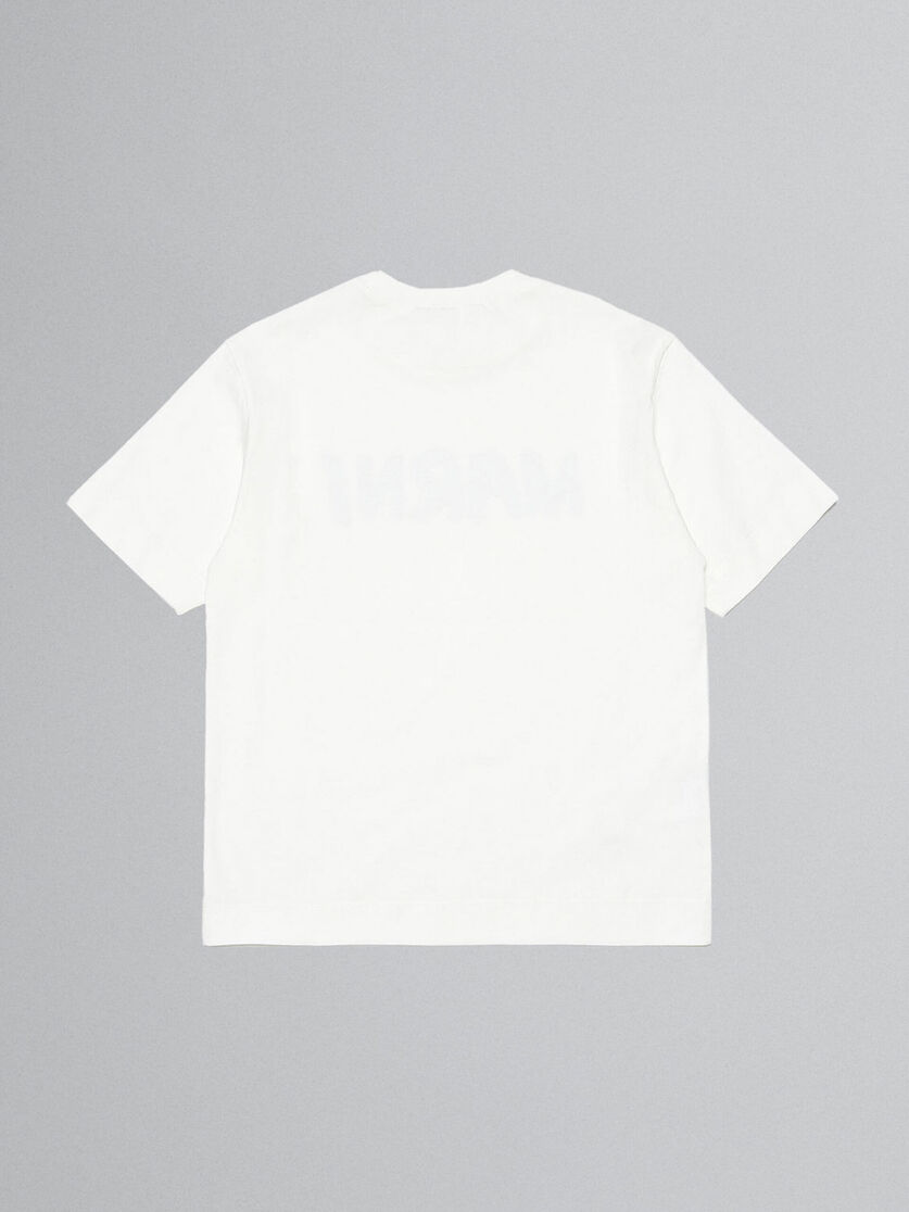 ブラッシュロゴ オフホワイト コットンTシャツ - Tシャツ - Image 2