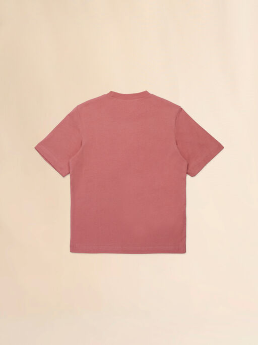 Pink cotton T-shirt with sequin Ninfee print - T-shirts